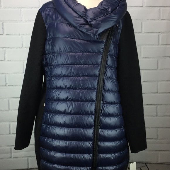 calvin klein performance plus size asymmetrical puffer jacket